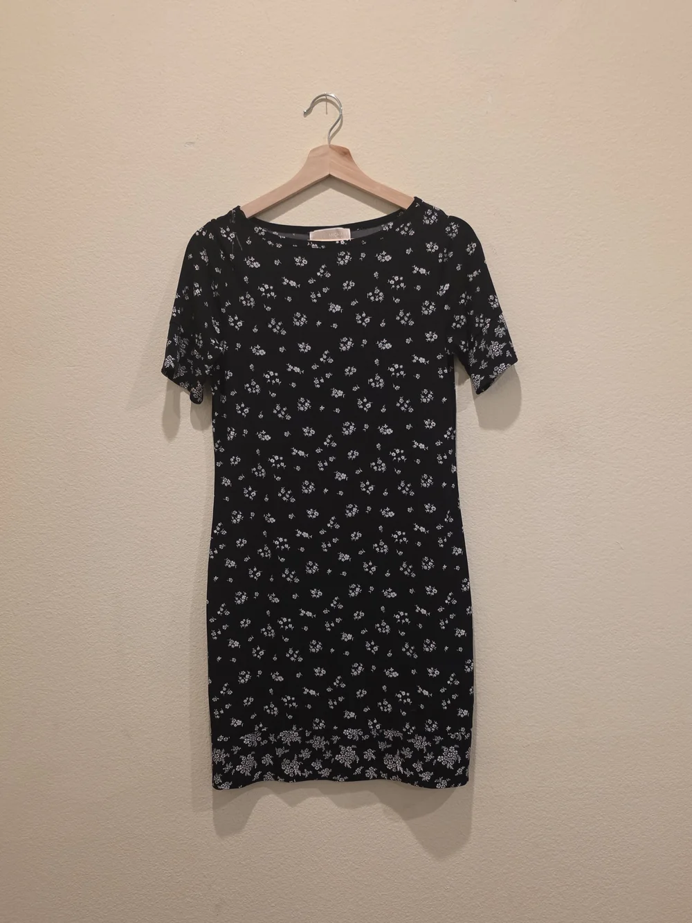 Michael Kors Black Floral Mini Dress short Sleeve Old Money Classic Feminine - Picture 2 of 8